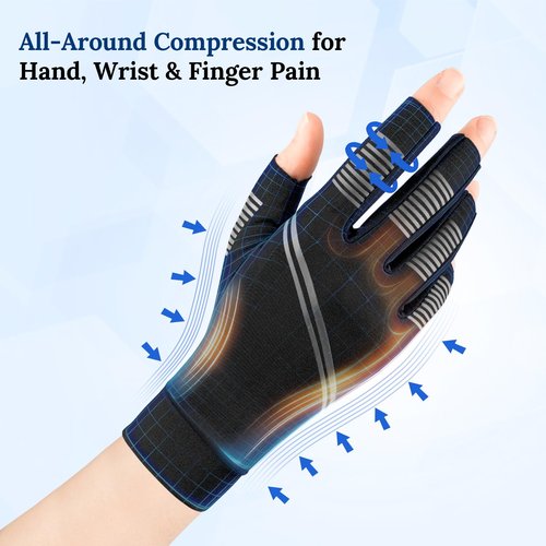 Vlela Arthritis Gloves for Women for Pain,All-Around Compression Gloves for Men,Finger extension with Anti-Slip Grip,Support Gloves for Pain Relief,Carpal Tunnel