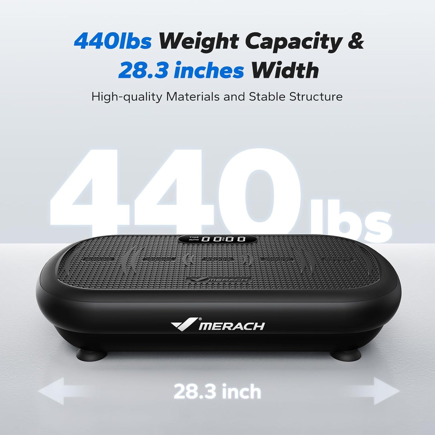 MERACH Vibration Plate Exercise Machine - 440 Lbs Capacity, Bluetooth & Silicone Pedal for Weight Loss & Lymphatic Drainage