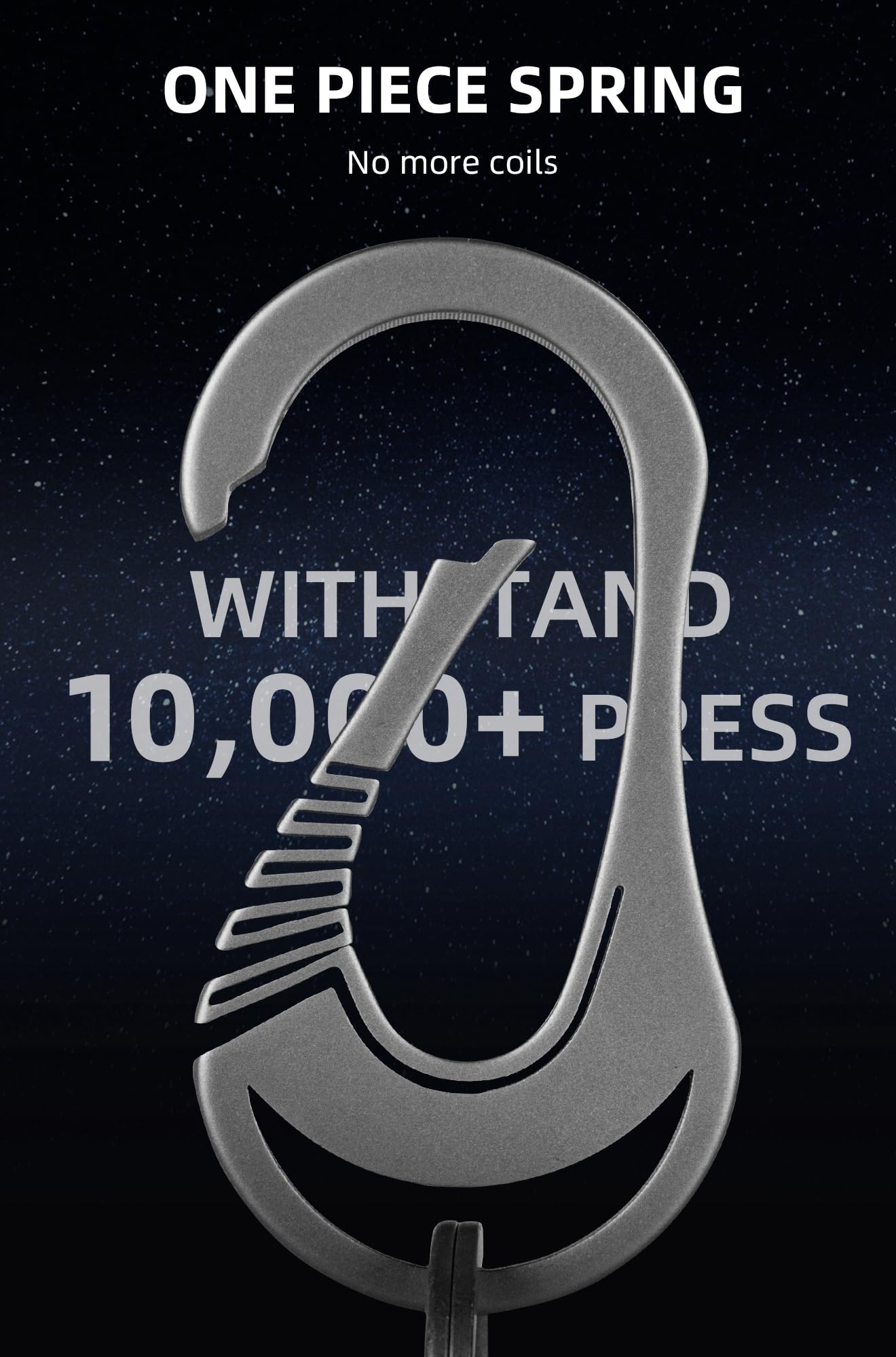 KEEPO LINK Titanium Keychain Carabiner Clip for Keys, EDC Carabiner Keychain Key Ring for Men & Women, OLM01 (Gunmetal Grey)