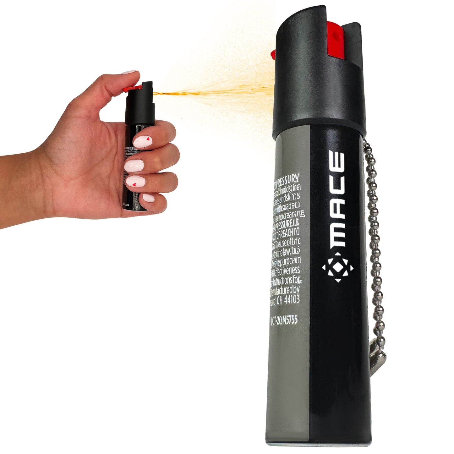 Mace Pepper Spray - Twist Lock Model, 0.63 oz, 12 Feet Range, Max Police Strength, Long Lasting UV Dye, Leakproof Design, Self Defense Pepper Spray for Women & Men - Gray