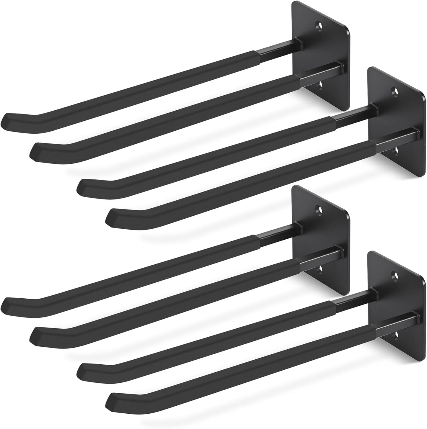 Heavy Duty 14-Inch Garage Hooks - 4-Pack Wall Mount Tool Organizer for Tires, Ladders & Garden Tools