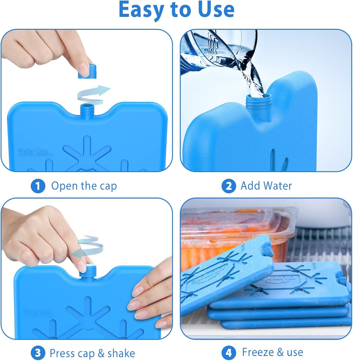 OUTXE Ice Packs - Reusable Ultra-Thin Freezer Packs for Lunch Boxes & Coolers | Keep Food Fresh