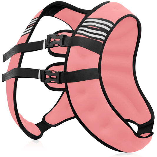 NATURELUX Weighted Vest with Reflective Stripe and Adjustable Buckle Straps, Pastel Pink, 25 lbs