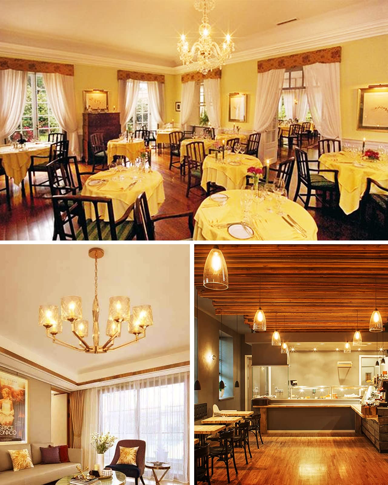 CYLYT E12 Chandelier Bulb 60 watt Equivalent, Dimmable LED Candelabra Light Bulbs 6W, 2700K Warm White 650 Lumen Lightbulbs, CA11, UL Listed, Pack of 6