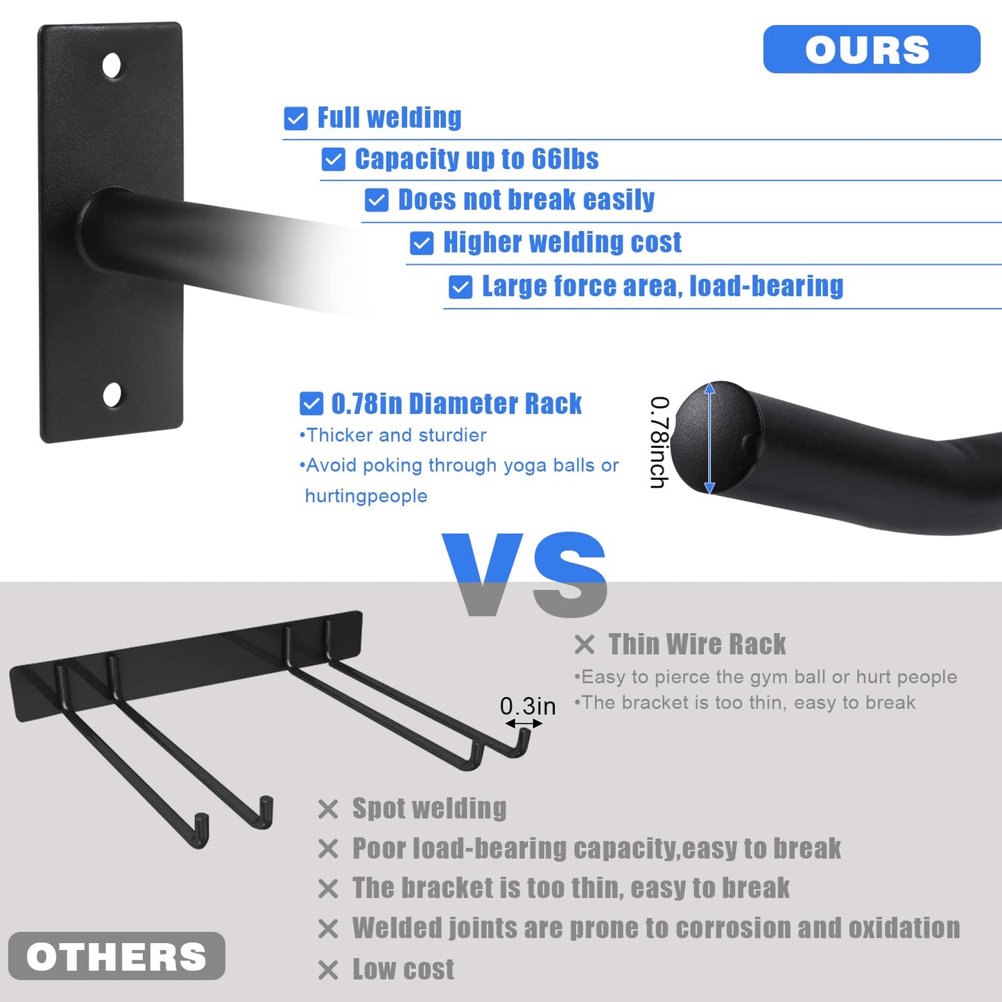 Garage Storage Mechanism Wall Mounted, Folding chair storage rack,Garden Tool Rack Manager Heavy-Duty Folding Chair, Suitablefor Car Tires, Ladders, Chairs, Strollers (Black (2-pack))