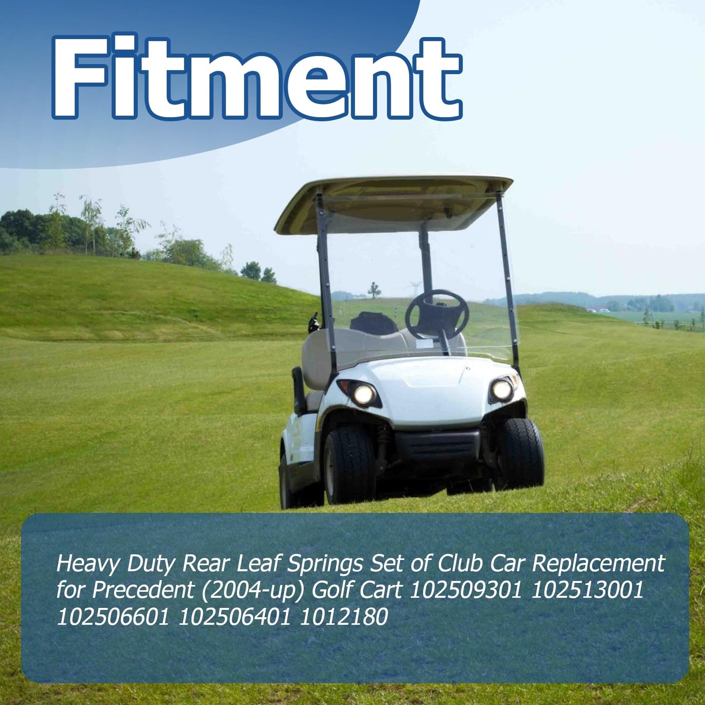 WFLNHB Heavy Duty Rear Leaf Springs Set of Club Car Replacement for Precedent (2004-up) Golf Cart