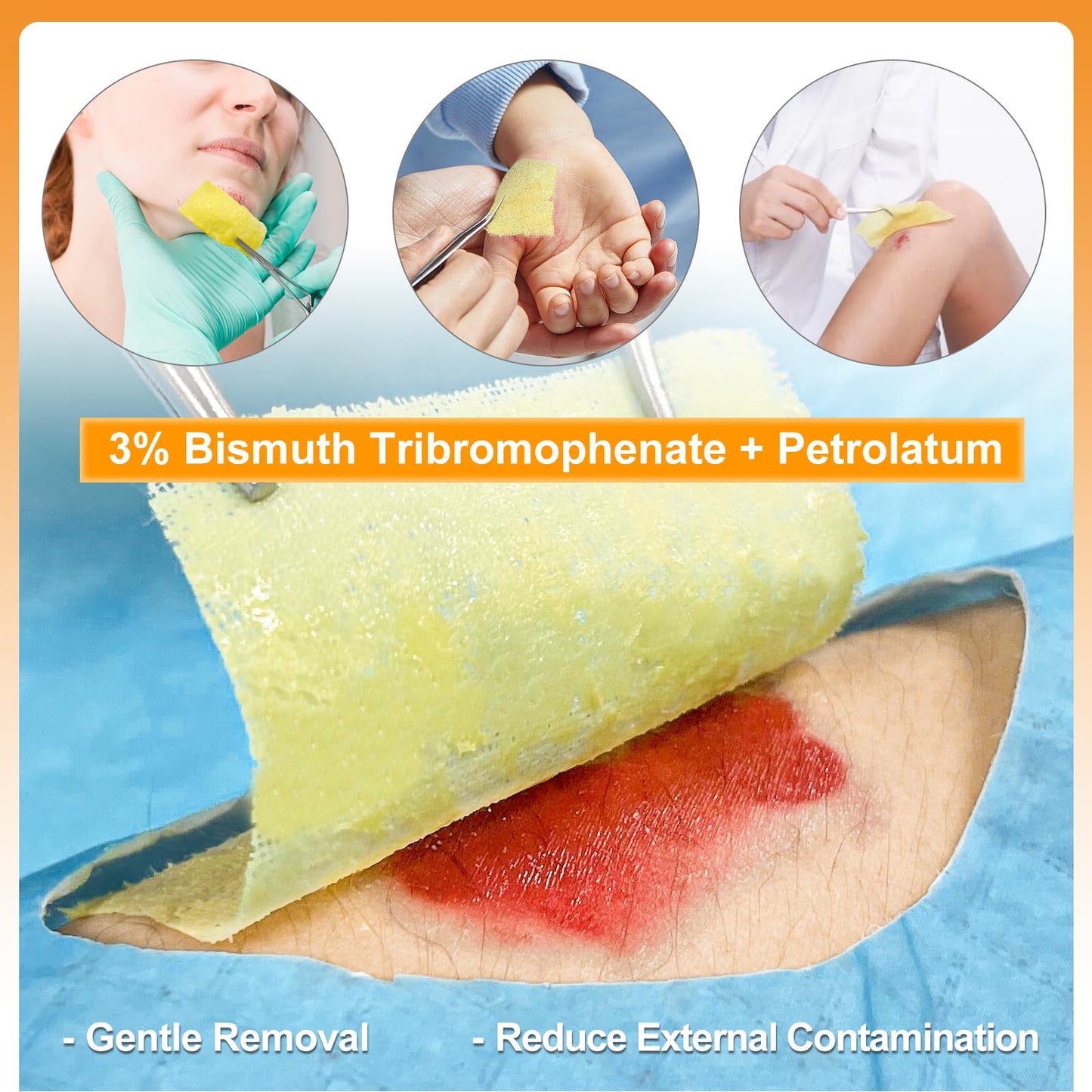 Carbou Medical Xeroform Petrolatum Dressing 2"x2", 25 Individual Pack, Non-Adherent Gauze Pads, Soft Fine Mesh Gauze Patch for Wound Care, Burns, Lacerations, Skin Grafts & Surgical Incisions