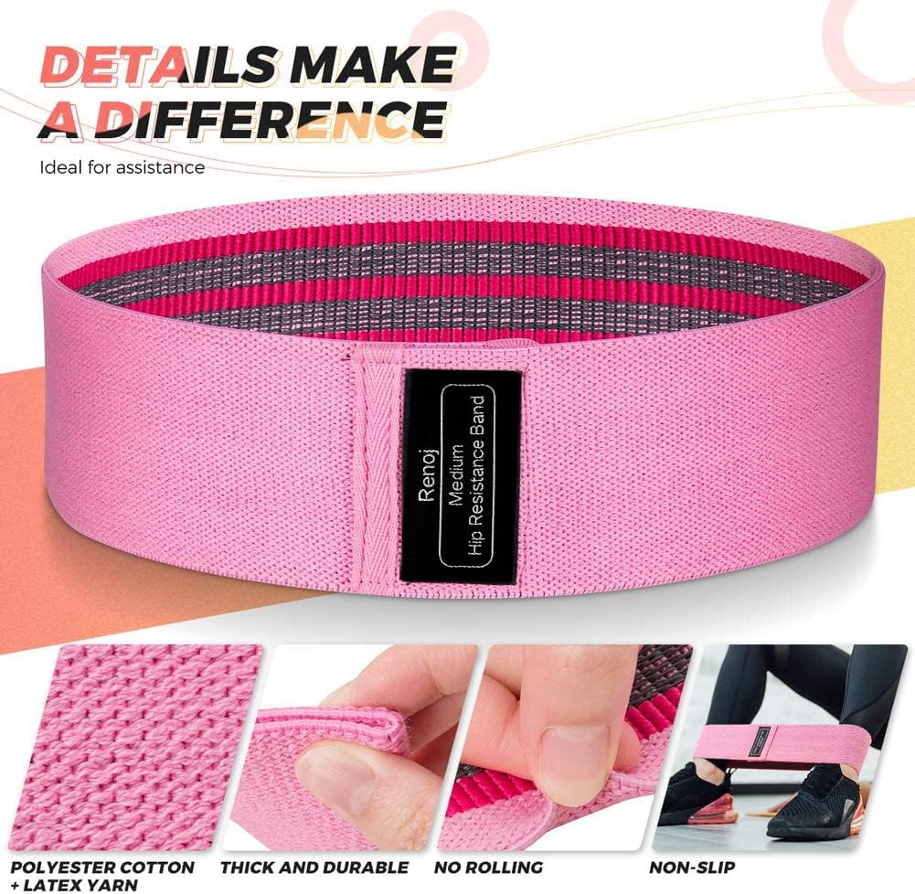 Skiennix Resistance Bands Set - 8-Piece Workout Bundle with 5 Latex & 3 Fabric Booty Bands, 2 Portable Bags