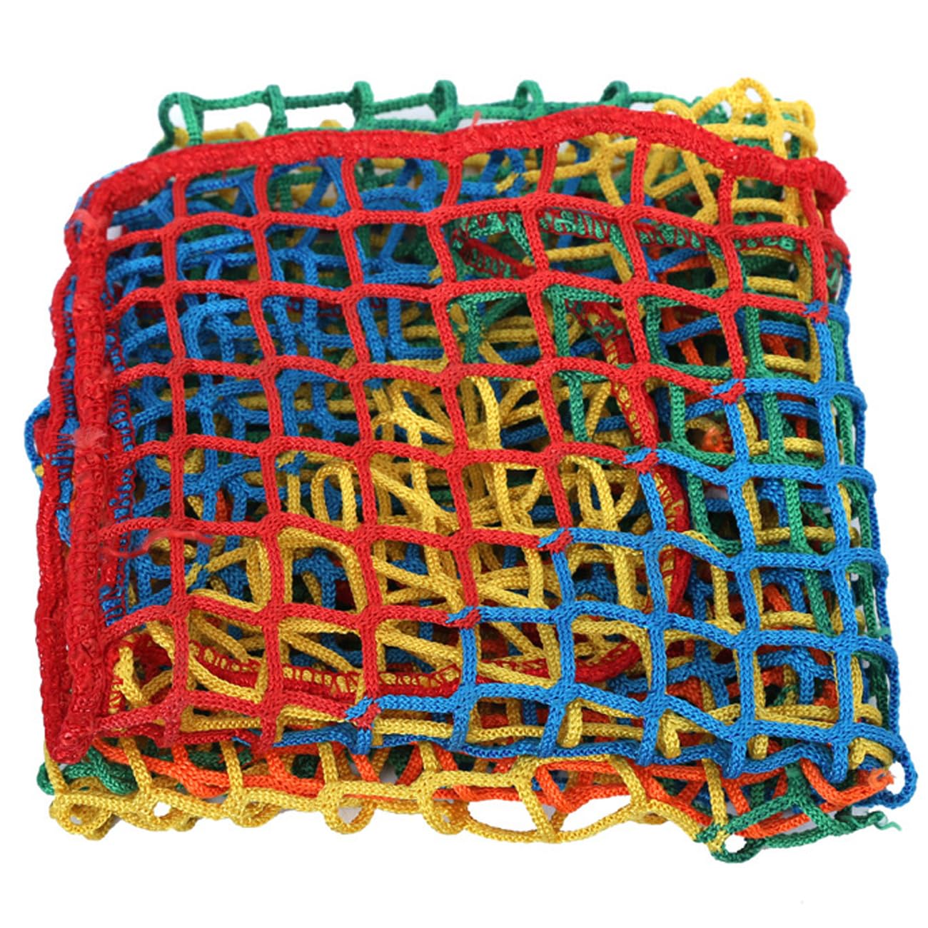 Playground Rope Net Kids Safety Net,Balcony Stair Railing Guard,Toy Sports Equipment Barrier Mesh Anti-Fall Rope Netting,Knotless Polyester Cargo Net(Size:9.8x9.8ft,Multicolor)