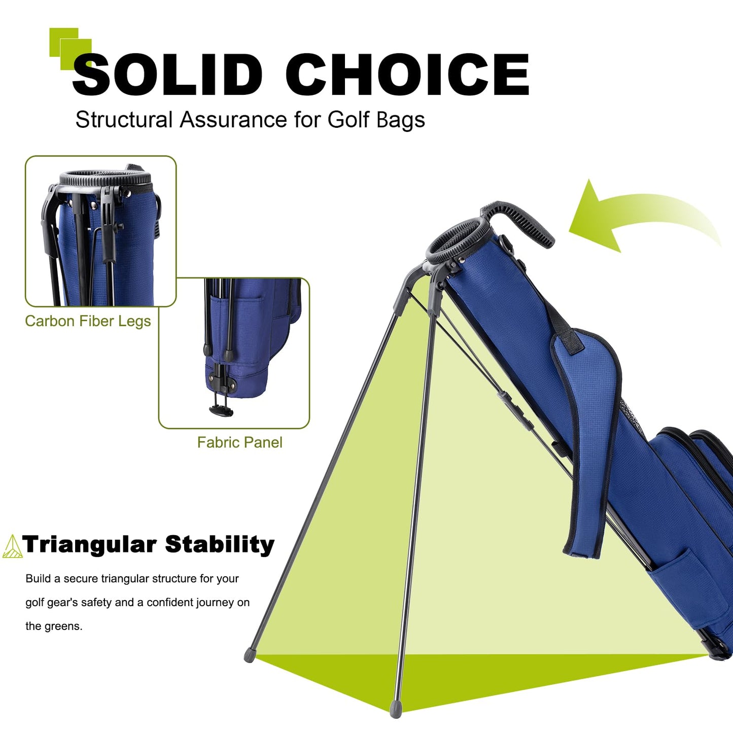 uniHimal Golf Lightweight Stand Carry Bag– Easy to Carry and Durable Pitch n Putt Golf Bag for The Driving Range, Par 3 and Executive Courses–31.5 inches Tall (Blue)