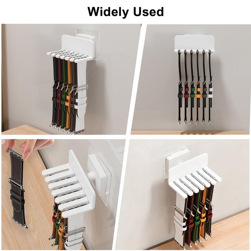 Zebrabox 2 Packs Watch Band Holder Organizer, Wall Mount Smartwatch with Band Organizer, Grooved Design for Easy Pick-and Place, Holds More Watch Straps, Easy Installation, Keeps Straps Tidy