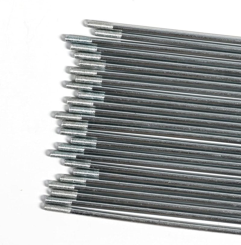 24Pcs 13G Bike Spokes MTB Steel Spokes Universal Fits for Road Bikes Mountain Bikes 80mm-265mm W/Nipples Silver