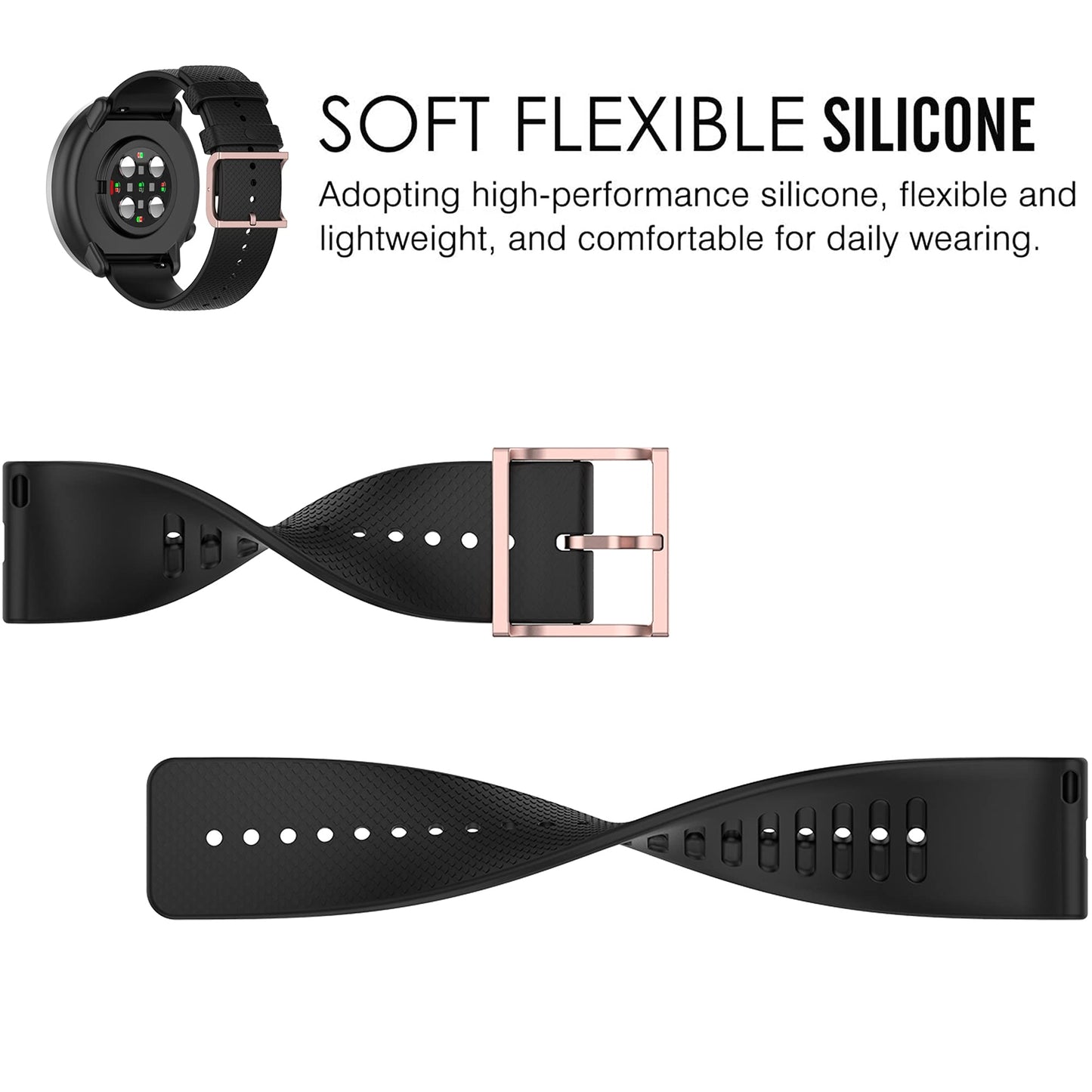 QGHXO Band for Polar Ignite 2, Soft Silicone Replacement Band for Polar Ignite 3/ Unite/Pacer/Pacer Pro (No Tracker, Replacement Bands Only)