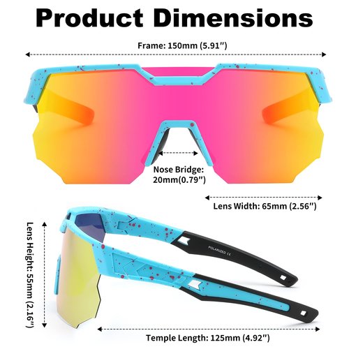 FEISEDY Polarized Sports Sunglasses for Men and Women,UV400 Baseball Sunglasses Youth Cycling Softball Goggles B0206