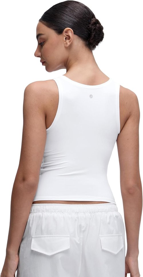 CRZ YOGA Scoop Neck Tank Tops for Women - Soft Double-Lined Casual Crop Sleeveless Shirts