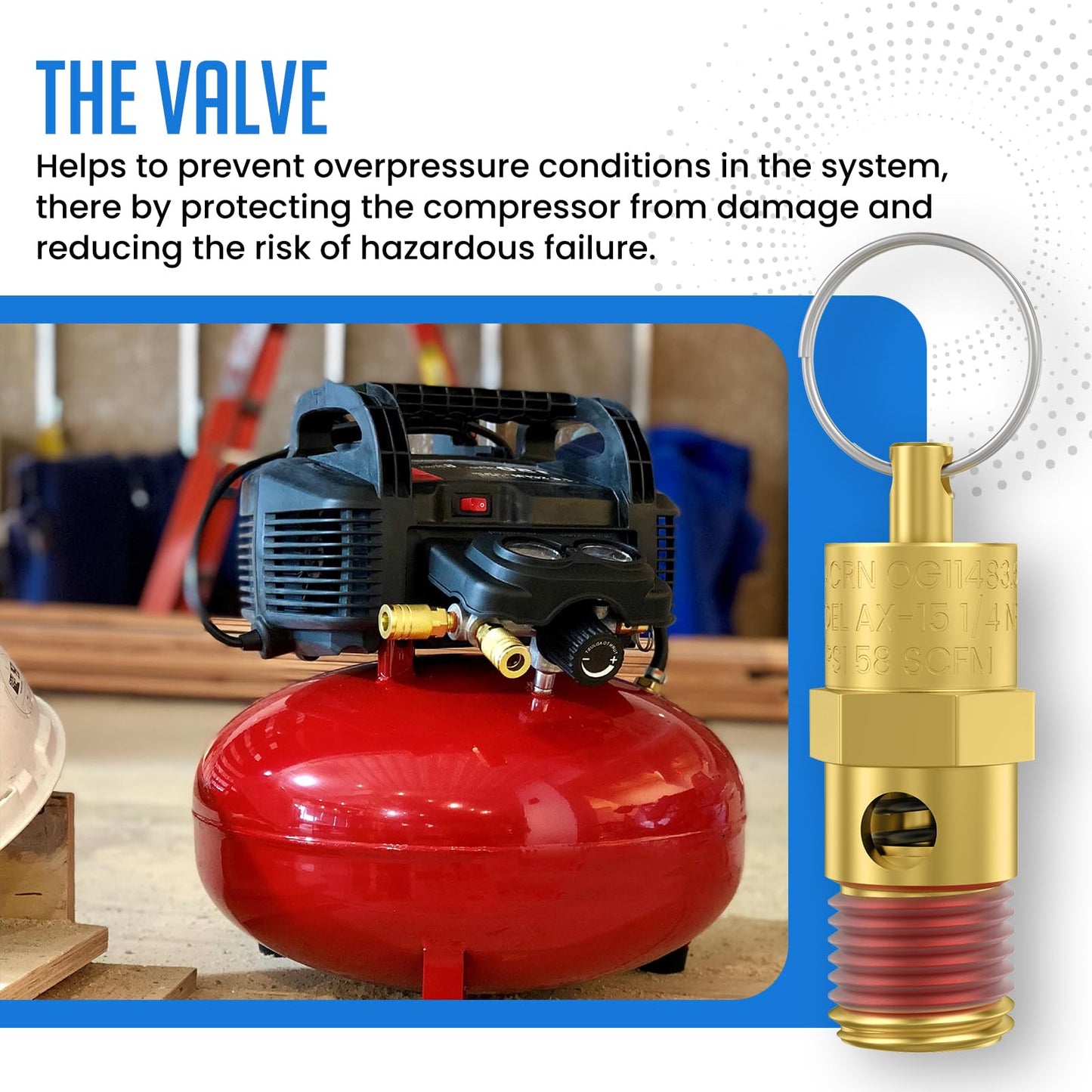 HONSNKS 2 Pcs 1/4" NPT(M) 200 PSI Air Compressor Pressure Relief Valve, Brass Safety Valve for Air Compressor (Tank Pop Off)