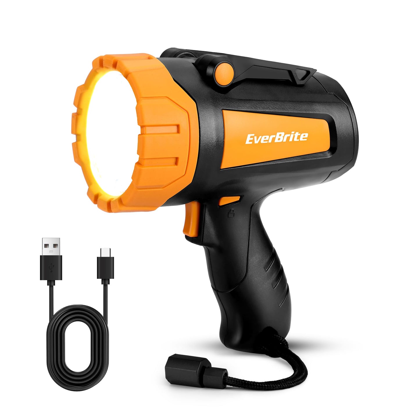 EverBrite Powerful Rechargeable Spotlight, 500lm LED Flashlight with Adjustable Stand, Perfect for Outdoor, Work, Emergency