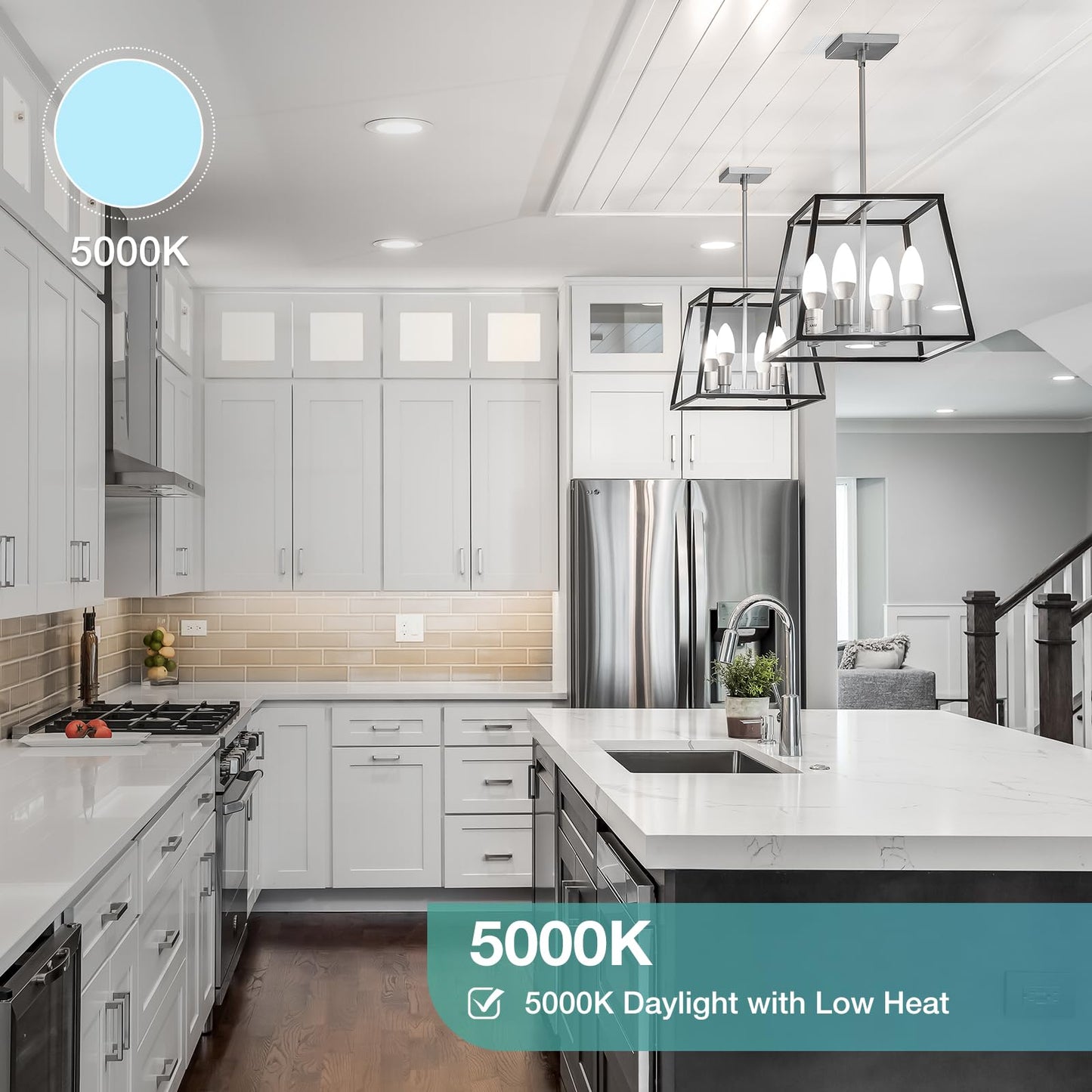 DEGNJU Chandelier Light Bulbs 60 Watt Equivalent, Candelabra LED Light Bulbs, E12 LED Bulb Daylight 5000K, Type b Light Bulb 5.5W, Candelabra Base, 120V, B11 Candle Light Bulb, Non-Dimmable, 10 Pack