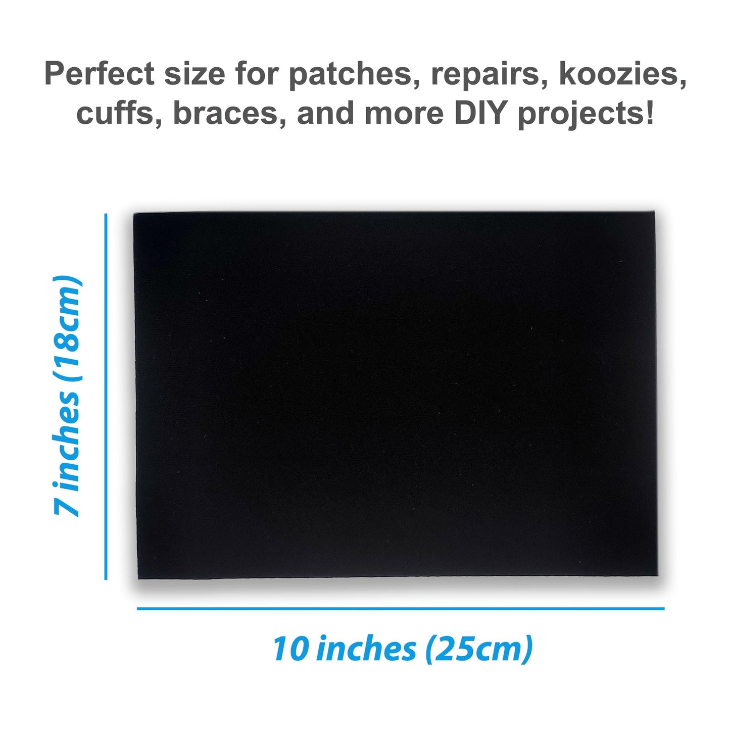 Neoprene Fabric Assortment Sample Patch Sheet Packs for Sewing Material Wetsuit Repair (5 Pack, 1mm Black)