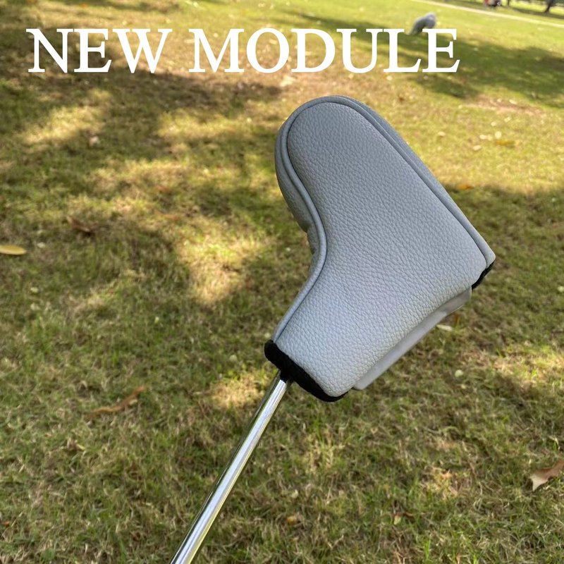 NEwoilkwo Magnetic Golf Blade Putter Head Cover, Compact Size, Grey-Blue, Fits for All Brand - Protect Golf Clubs