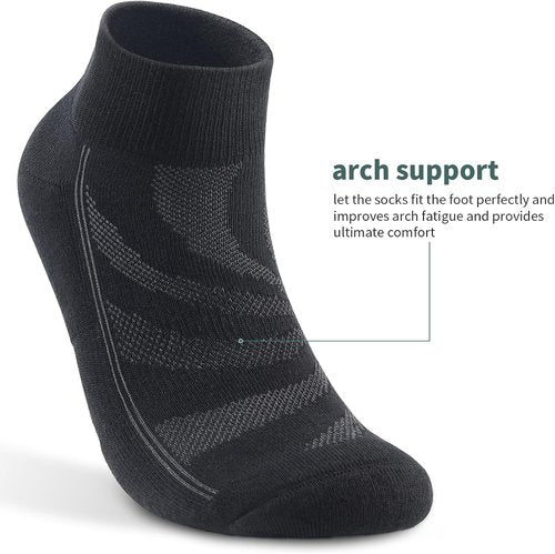 Lapulas Men's Ankle Socks - Cushioned Cotton Quarter Socks for Sports & Training | 6 Pack