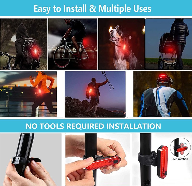 AaiLucky Bike Repair Tool Kit with Mini Bicycle Pump, Bicycle Saddle Bag with Tail Light, 16-in-1 Bike Multi Tool, Bicycle Tire Repair Kit for Road MTB Bikes, Bike Emergency Repair Kit