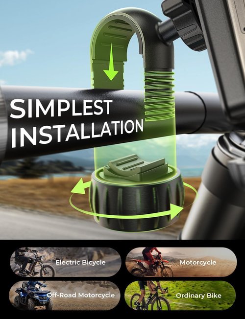 LISEN Bike Phone Holder - Easy Install Motorcycle Mount for iPhone & Pixel | Versatile Handlebar Accessory