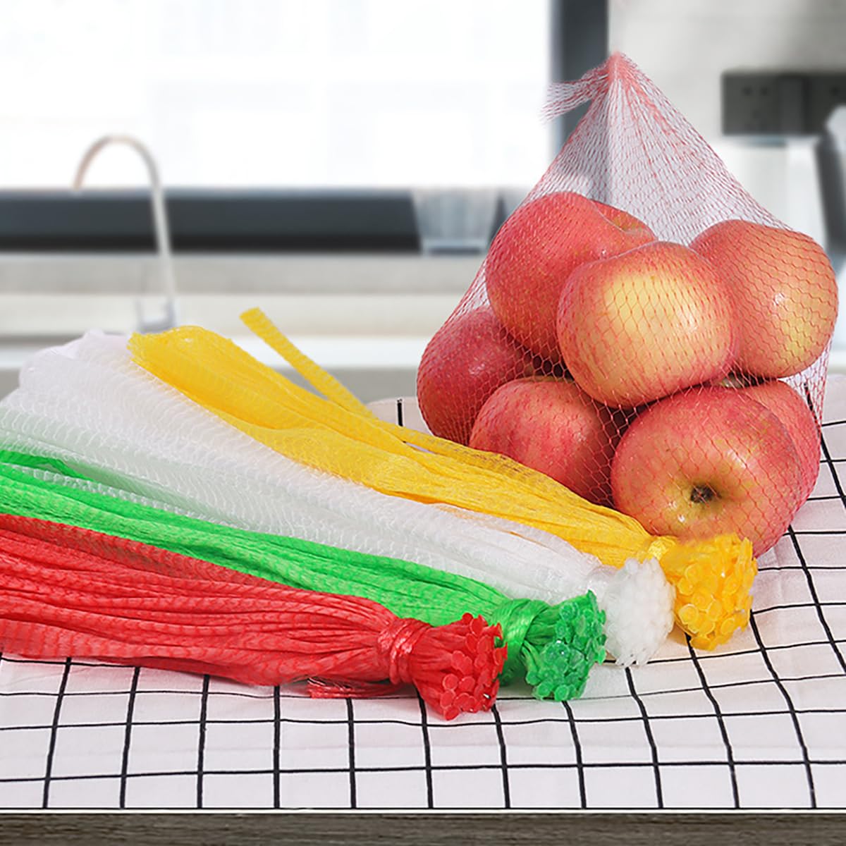 Reusable Produce Bags,Mesh Bag,Produce Bags Seafood Boiling Bags Onions Fresh Bag for Crab Clam Shellfish Crawfish Cooking Fruit Vegetable Produce Packaging Supplies 100pcs