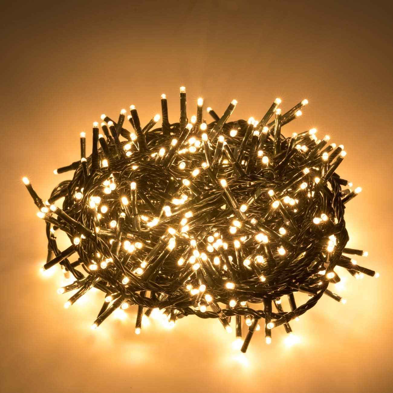 Ogrmar 49 ft 500 LED Christmas Cluster Lights 8 Modes Christmas String Lights with Timer Function & Connectable for Xmas Home Garden Wedding Party Xmas Tree Indoor Outdoor Decor (500, Warm White)