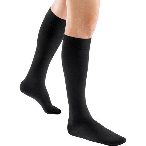JOBST ACTIVA Opaque 20-30 mmHg Compression Socks for Women and Men, Knee High, Closed Toe, Black, Medium