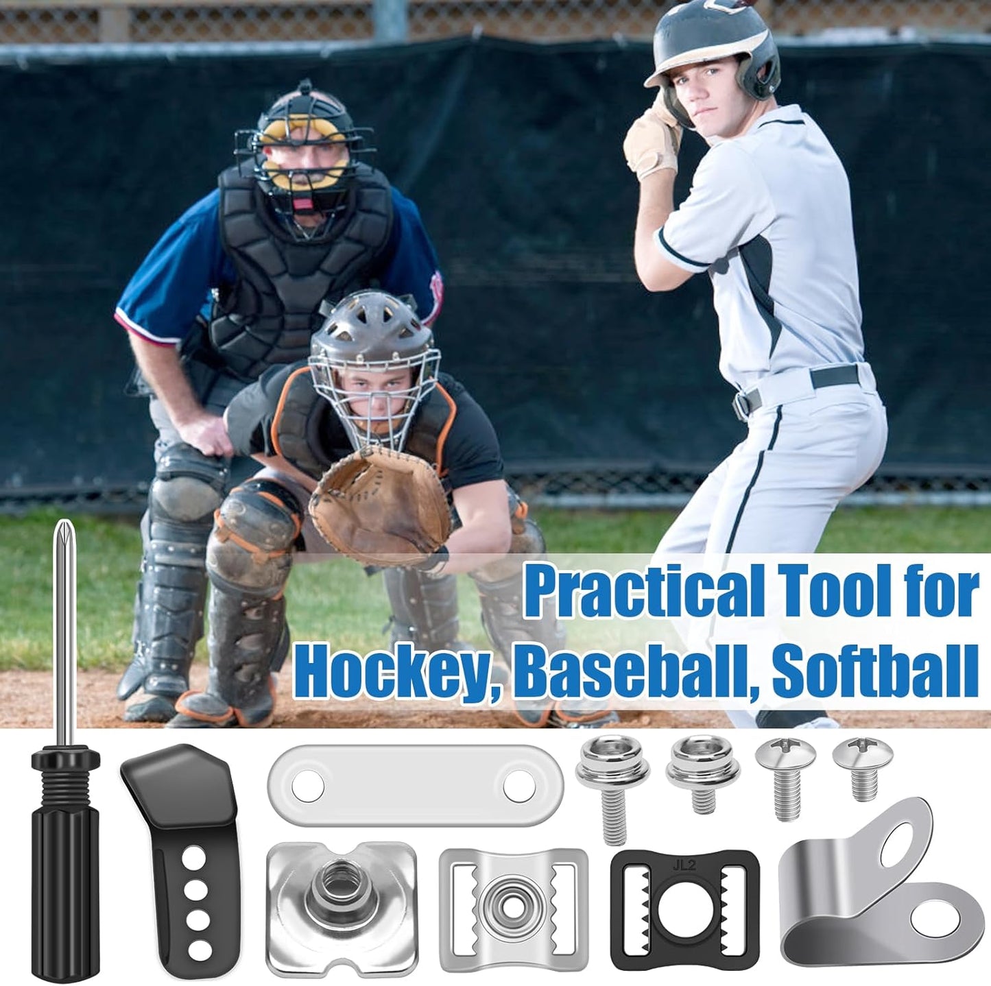 Skiennix 31PCS Hockey Helmet Repair Kit - Complete Hardware Set with Clips, Gaskets & Tools