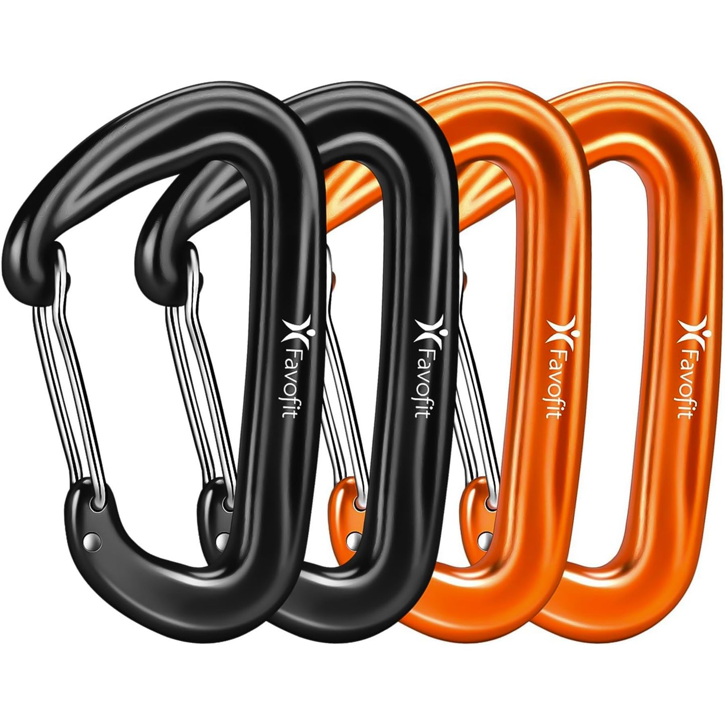 12KN Heavy Duty Carabiner Clips - Favofit 3.2'' Small Carbineers for Hiking Camping Hammocks Keys Keychains Dog Leashes - Ideal for Outdoor Enthusiasts