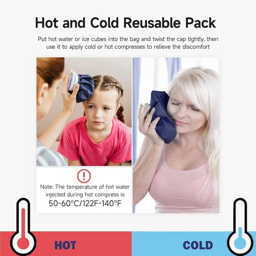 BICAREE Reusable Ice Pack for Injuries - No-Leak Hot & Cold Therapy Bag, 9-Inch Size