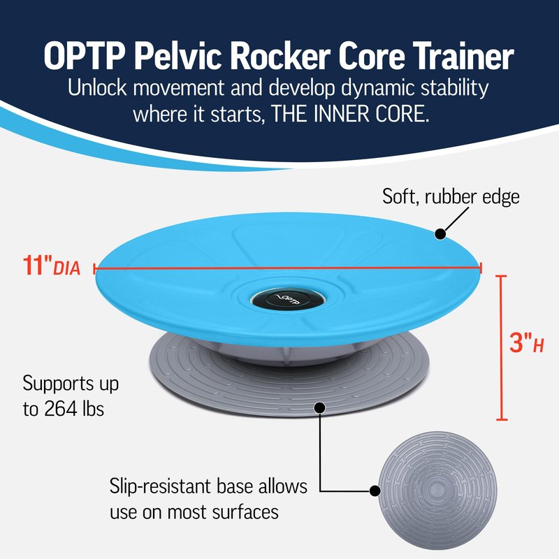 OPTP Pelvic Rocker Core Trainer – Balance Disc for Core Stability, Pelvic Floor Training, and Lower Ab Exercise – Hip Mobility Trainer and Pilates Exercise Equipment for SI Joint Support