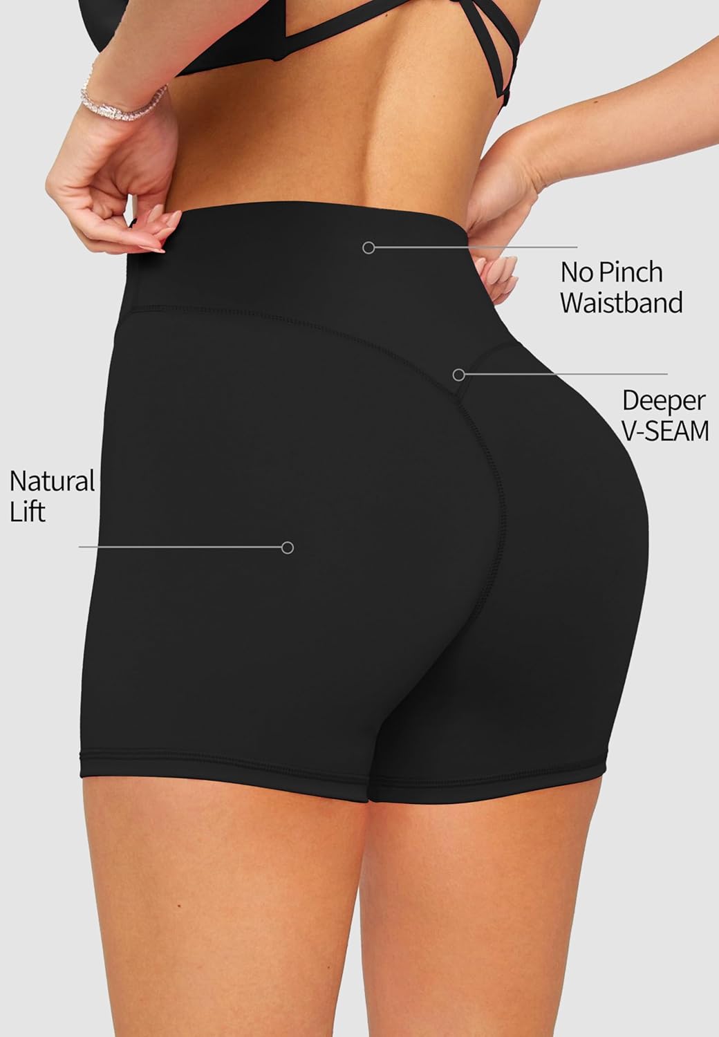 Olmlmt High Waisted Workout Biker Shorts for Women | No Front Seam Booty Design - 4.5 Inches