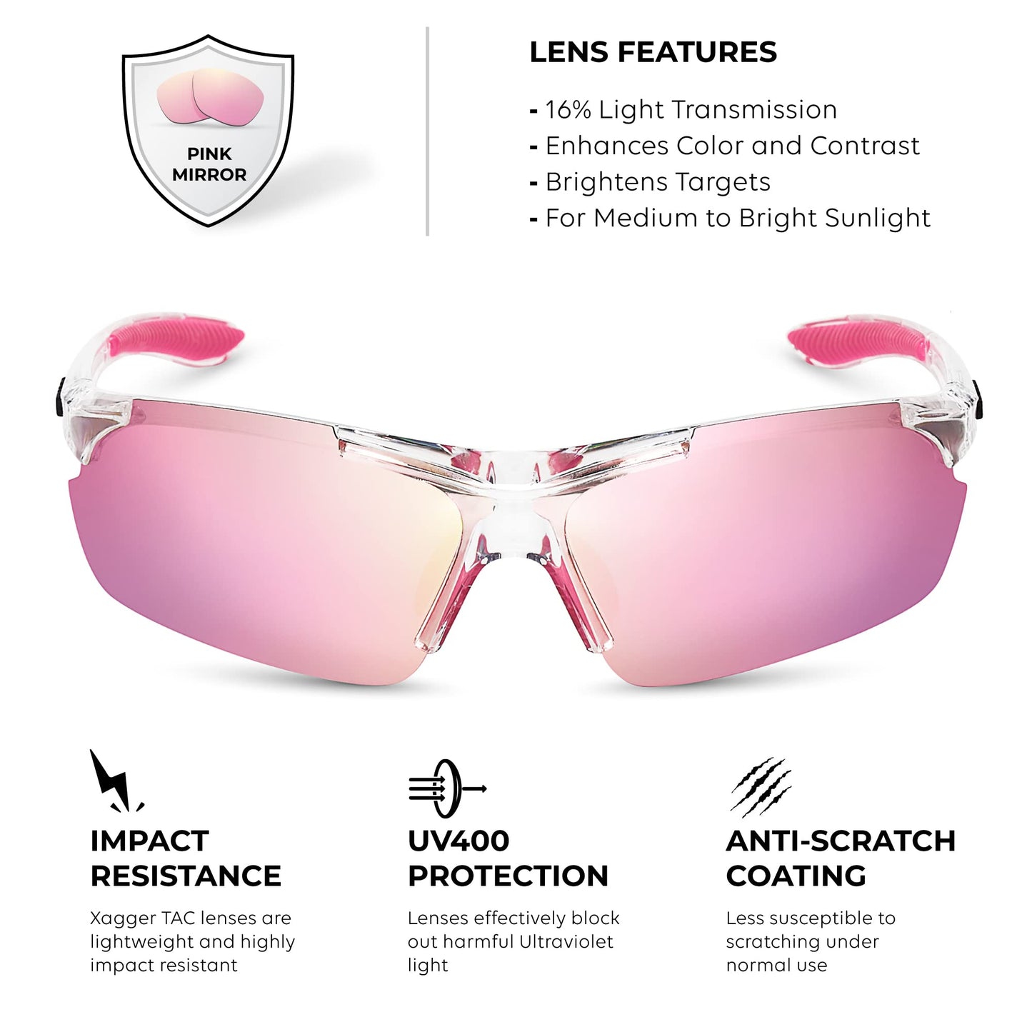 Xagger Polarized Sports Sunglasses for Men Women Wrap Around UV400 Running Baseball Softball Cycling Golf Hiking Fishing Driving Glasses