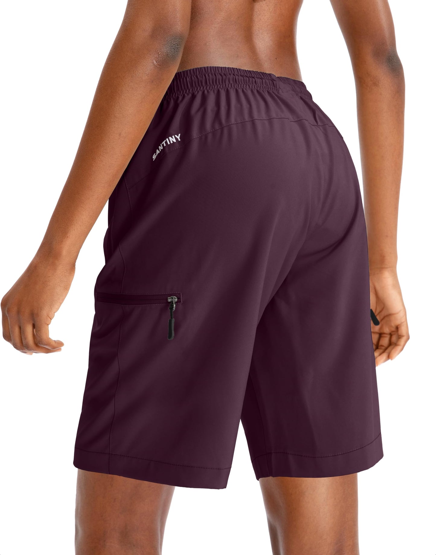 SANTINY Women's 5''/ 7''/9'' Hiking Cargo Shorts Quick Dry Lightweight Summer Shorts for Women Athletic Zipper Pockets(Dusty Purple_S)