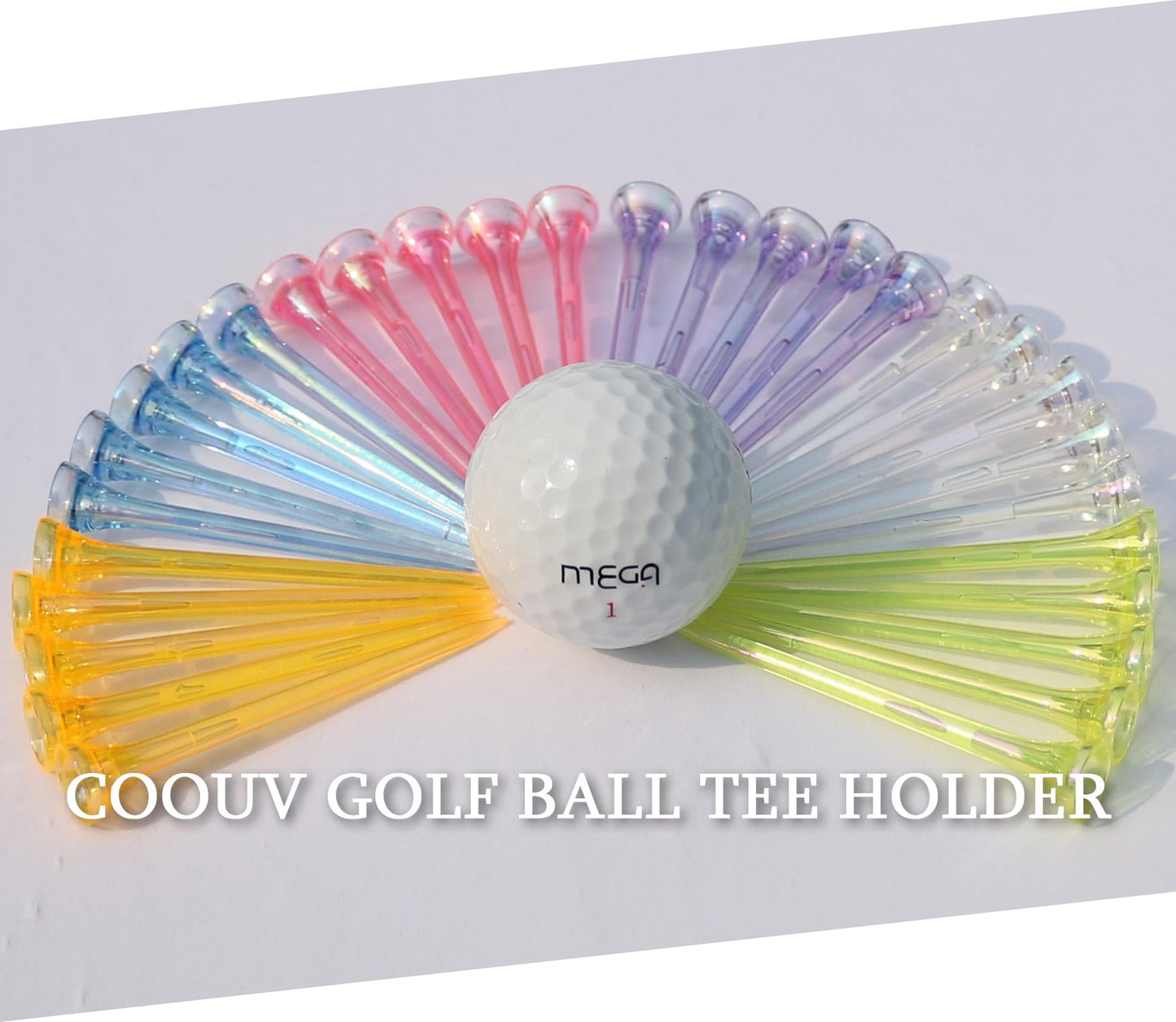 Golf Tees 2.68’’ 2.83’’ 10/20/30 Count Crystal Plastic Golf Tees Reduced Friction & Side Spin Professional Unbreakable TEES