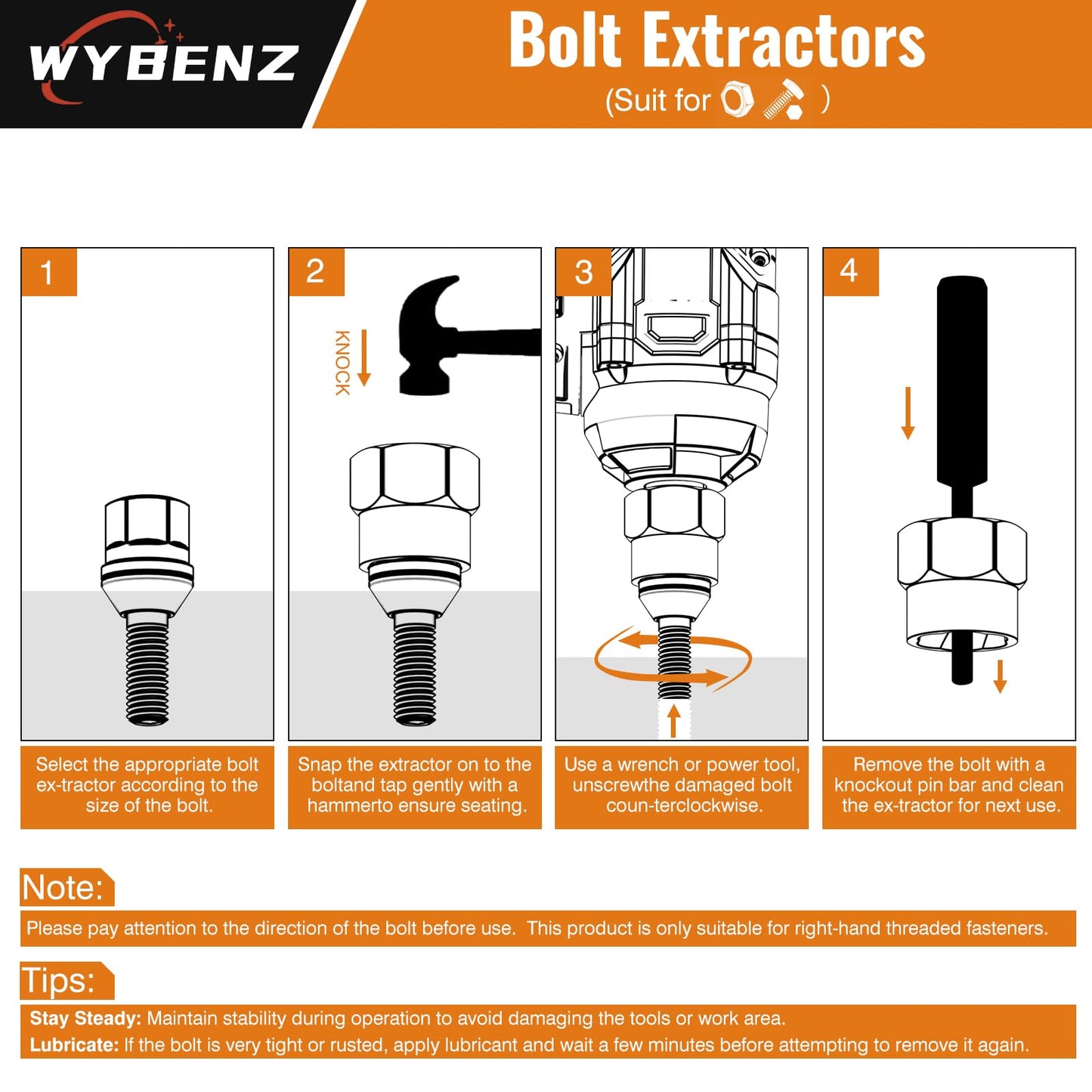 15 PCS Bolt Extractor Set, 3/8" Drive Impact Bolt & Lug Nut Remover Socket Tool Kit, Stripped Bolt Extractor Socket Set For Broken,Damaged, Frozen, Studs, Rusted, Rounded-Off Bolts, Nuts & Screws