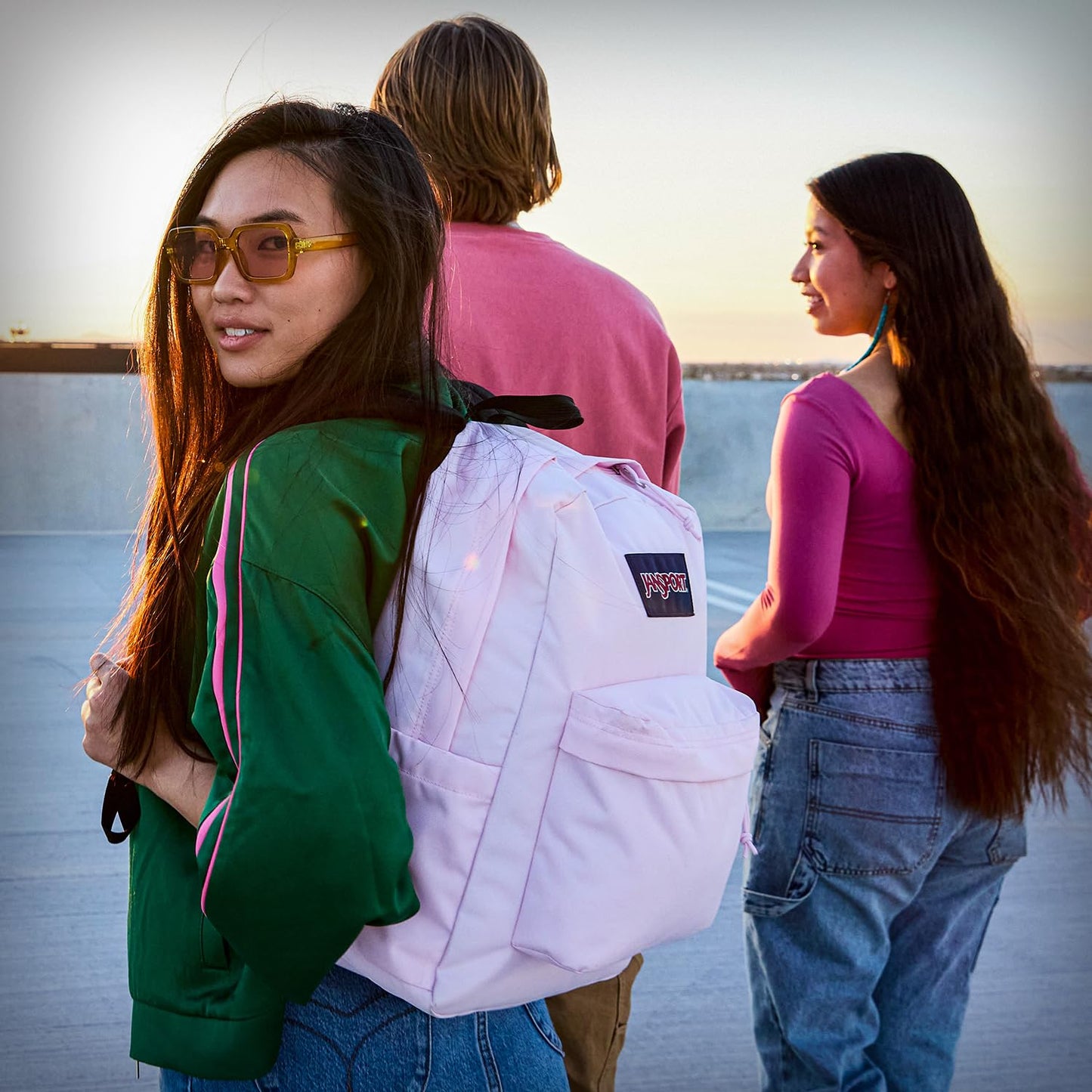 JanSport SuperBreak One Backpacks - Durable, Lightweight Bookbag with 1 Main Compartment, Front Utility Pocket with Built-in Organizer - Premium Backpack, Screen Static