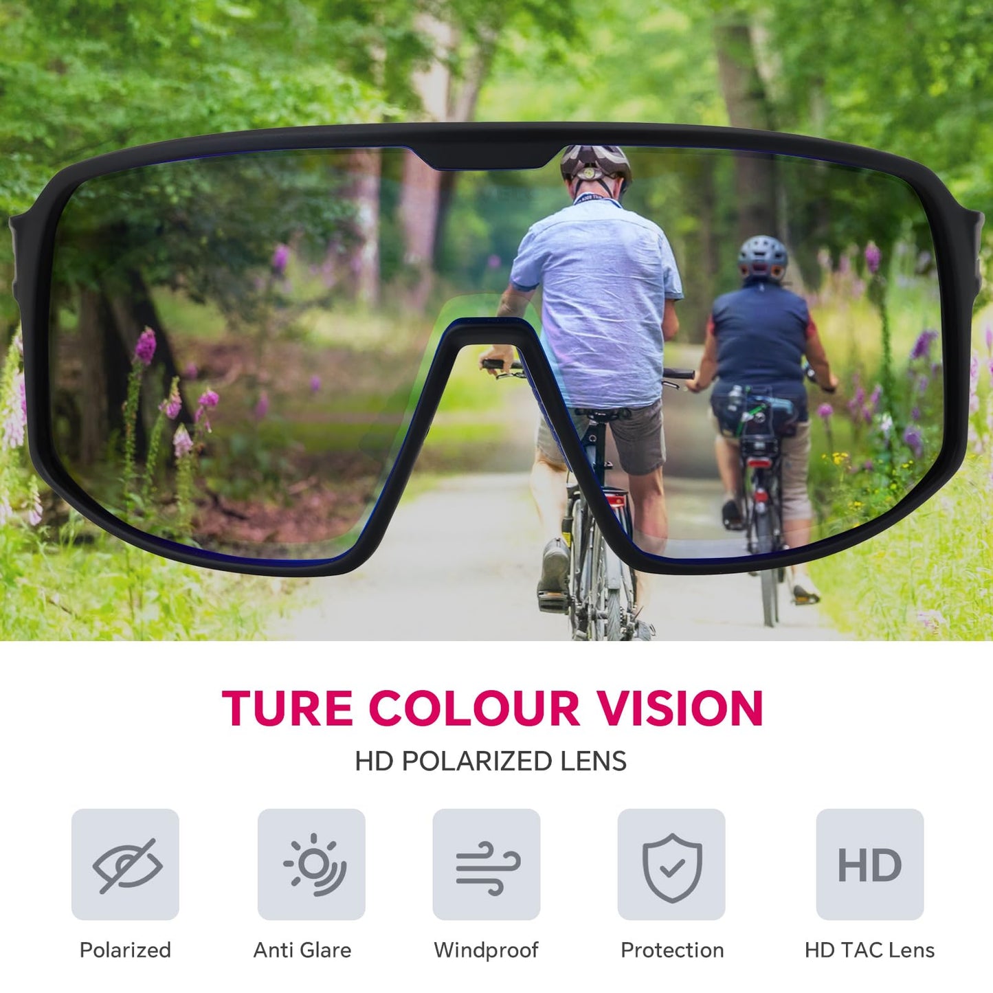 JOGVELO Baseball Glasses, Cycling Sunglasses Polarized Sunglasses for Cycling Men Women