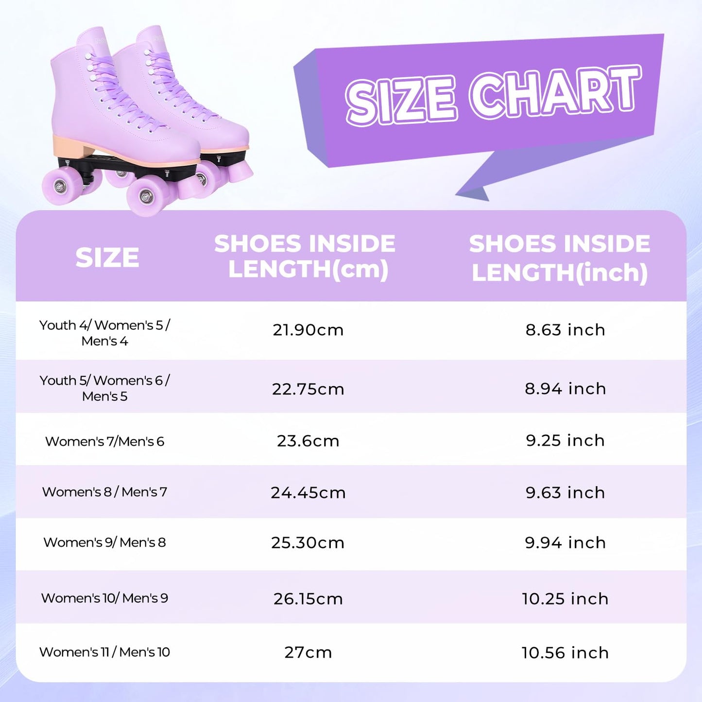 Nattork Roller Skates for Women Outdoor Indoor Four-Wheel Fun Fashionable Roller Skates for Men Girls Boys Purple