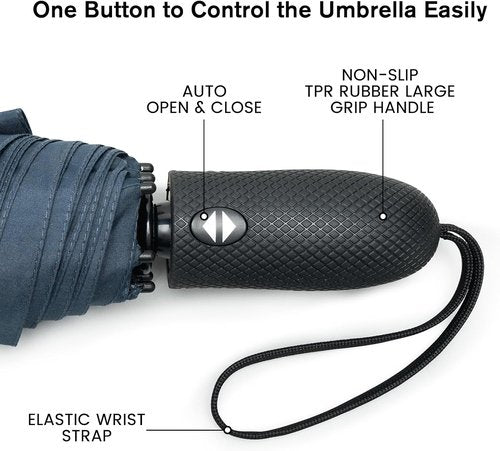 G4Free Windproof Travel Umbrella - 46-Inch Double Canopy with Automatic Open & Strong Fiberglass Frame