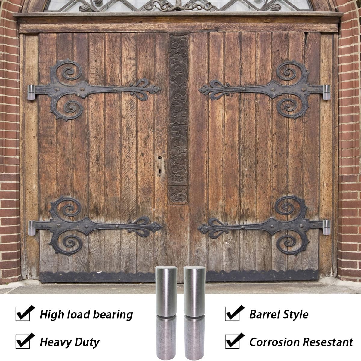 4 PCS Weldable Barrel Hinges Weld On Bullet Door Hinge 3" x 3/4" Heavy Duty Steel Detachable Hinges for Trailer Ramp Gate Swing Door (2 PCS)