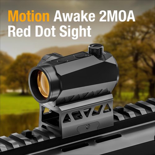 1x20mm 2MOA Red/Green Dot Sight Motion Awake Red Dot Scope Optics Reticle Sight 10 Brightness with Co-Witness Riser and Low-Profile Mount for Picatinny Rail