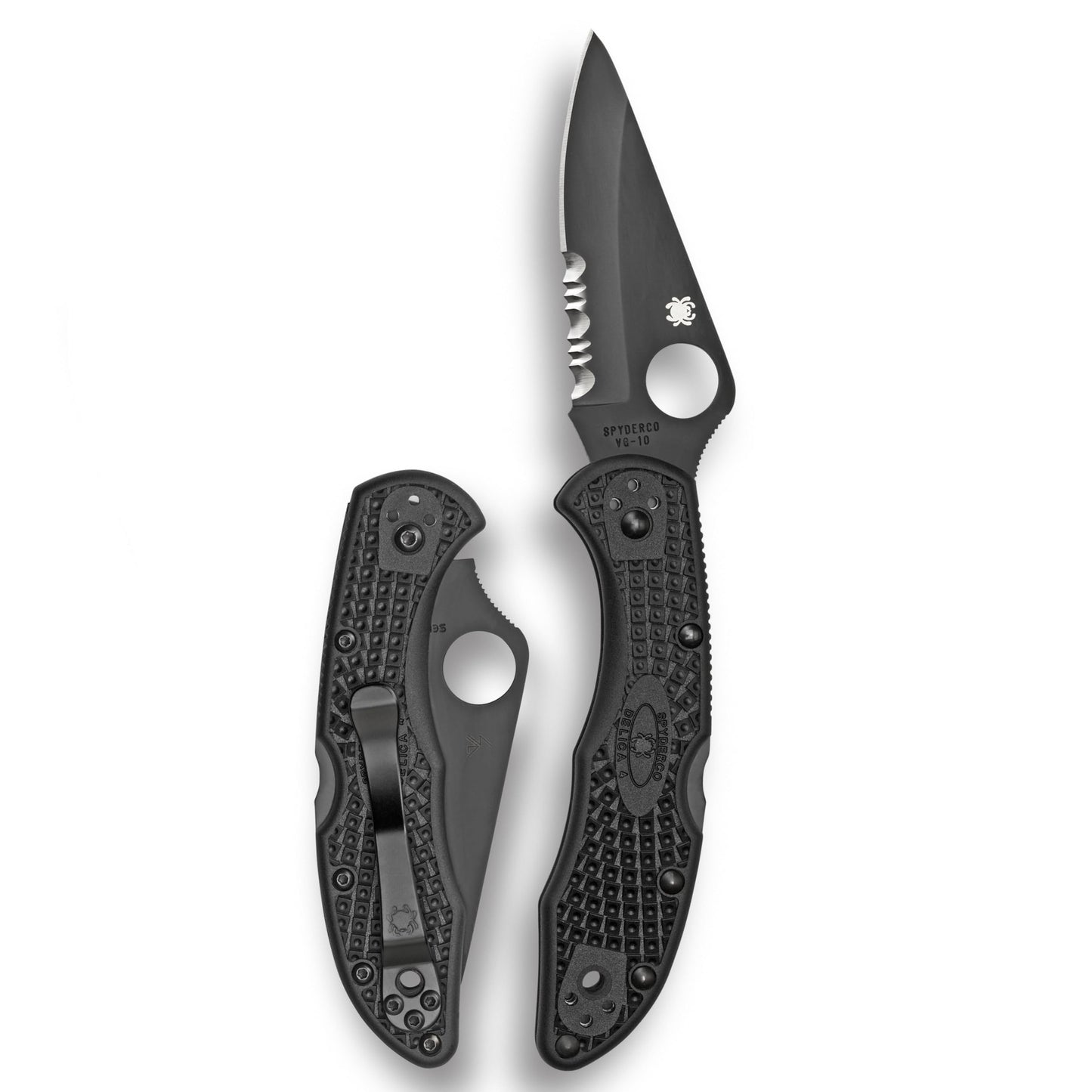 Spyderco Delica 4 Lightweight Folding Pocket Knife with 2" VG-10 Steel Blade and FRN Handle - EDC Knife for Men and Women, Perfect for Hunting, Tactical, Camping - CombinationEdge - C11PSBBK