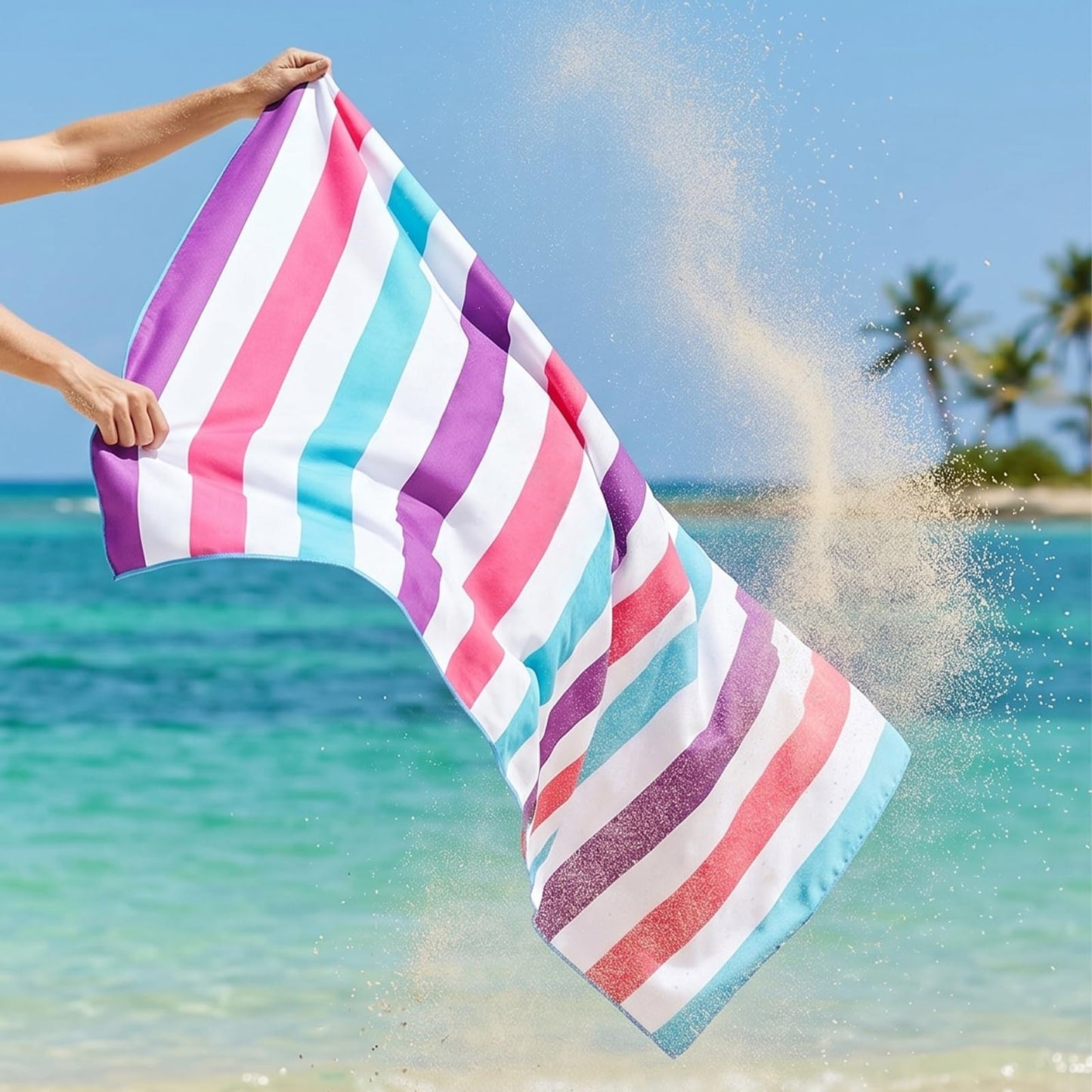 Exclusivo Mezcla Microfiber Quick Dry Beach Towel, Large Lightweight Sandfree Pool Towel for Swimming Camping Travel with Bag (Purple, 30x60 Inches)