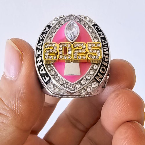 guancrown 2025 Fantasy Football Championship Ring Award Prize Trophy Sports Winner FFL Champion Ring (Ring with Stand, Size 8)