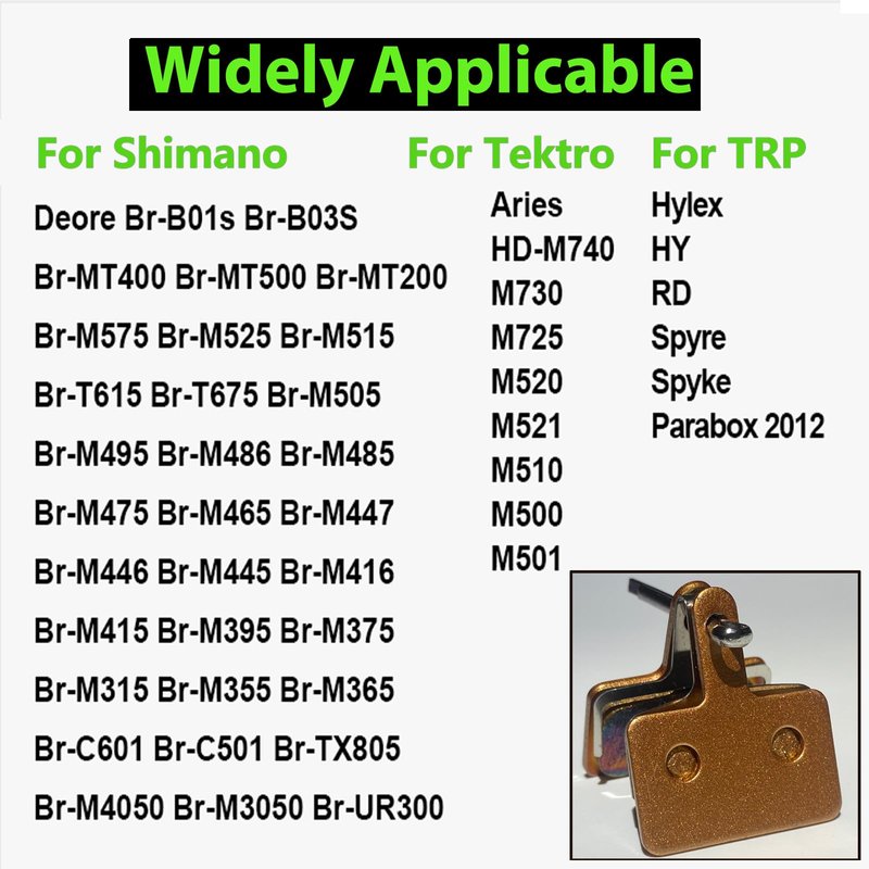 4X Sintered Brass Bike Brake Pads High Performance Bicycle Brake Pads for Shimano MT200, Mountain Bike Disc Brake Pad, Bike Brake Pads Fit for TRP Tektro Shimano Deore B01S M525 M515...