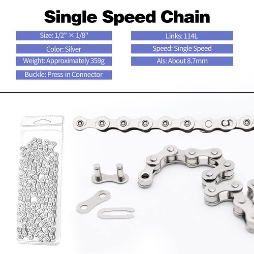 Bike Chain Kit, Single Speed Multi-Function Bike Mechanic Repair Kit, Chain Breaker and Bike Link Plier with Hook and 6 Pairs Bicycle Buckle, Reusable